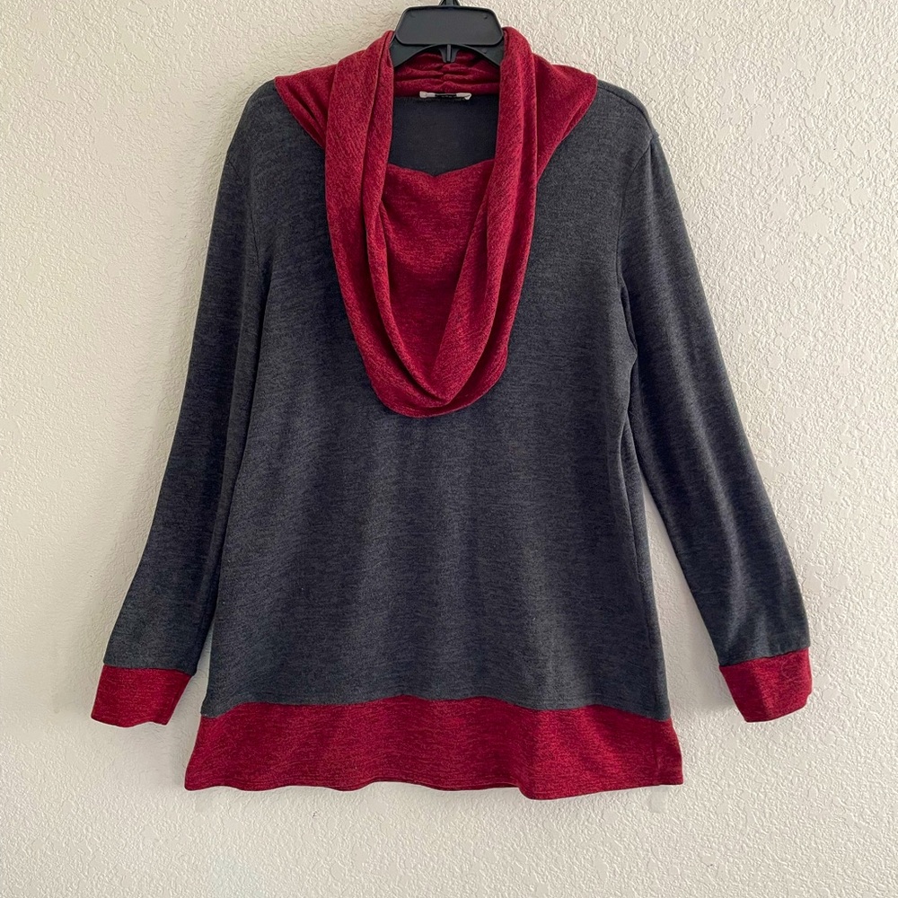 eloges XL red and grey wool tunic